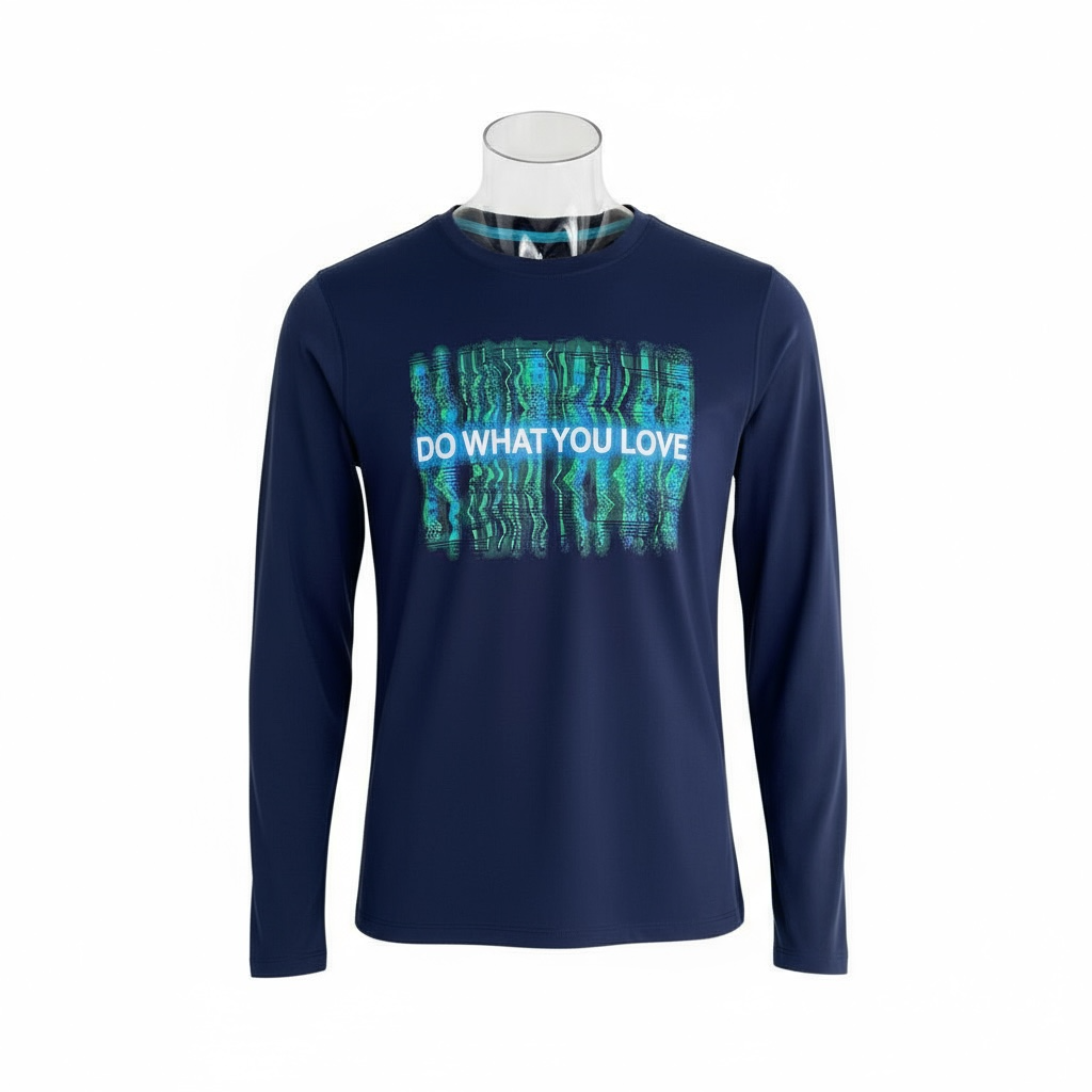 Camisa manga larga para niño adolescente talla L color azul marino marca ALL IN MOTION