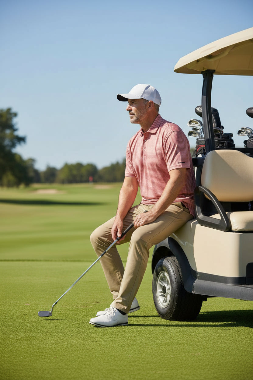 Camisa de golf para hombre talla XL– color rojo a rayas marca DRI-FIT