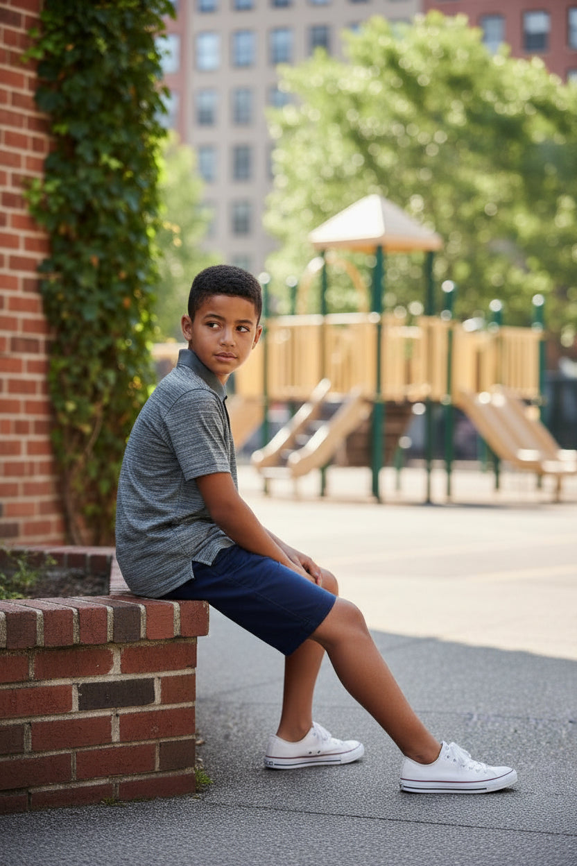 Camisa de Golf para Niño UNDER ARMOUR Talla M – Color Gris Jaspeado (Única Pieza)