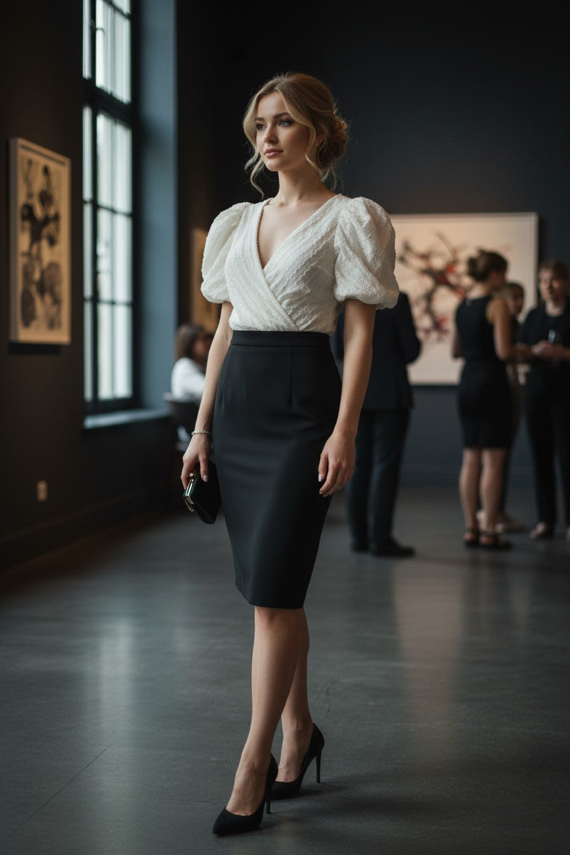 Body Casual Beige con Mangas Abombadas LULUS – Talla XS