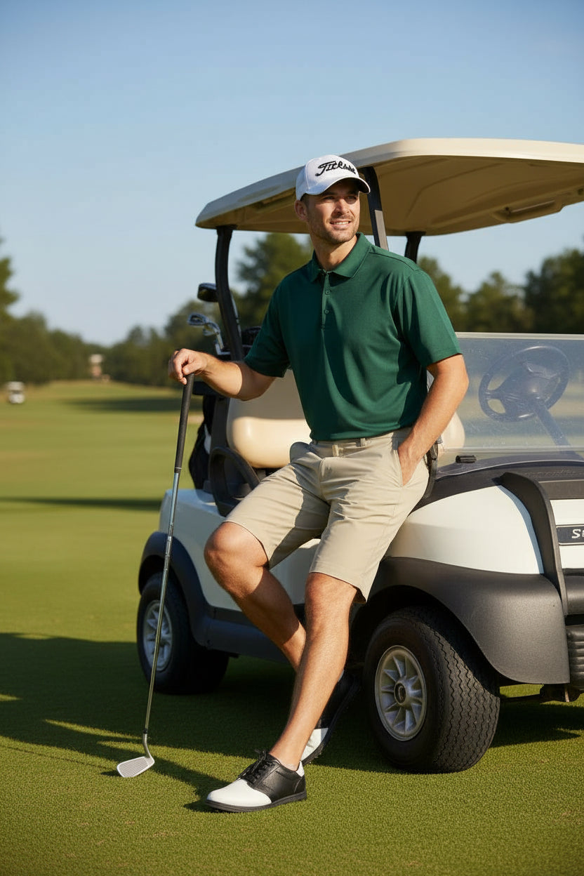Bermudas de Golf para Hombre Talla 35 Color Beige marca FJ MACYS – Pieza Única