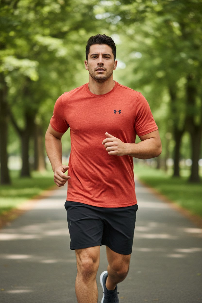 Camisa deportiva Under Armour para hombre color naranja talla 2XL