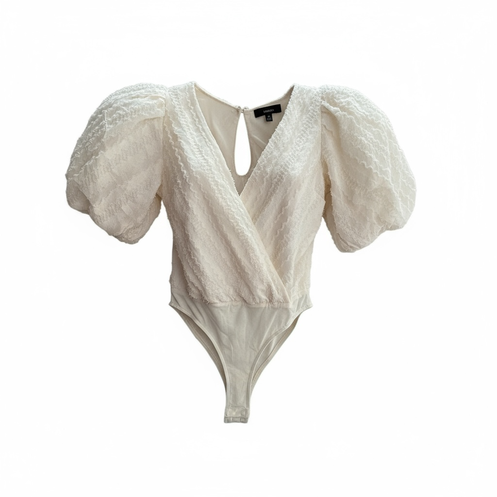 Body Casual Beige con Mangas Abombadas LULUS – Talla XS