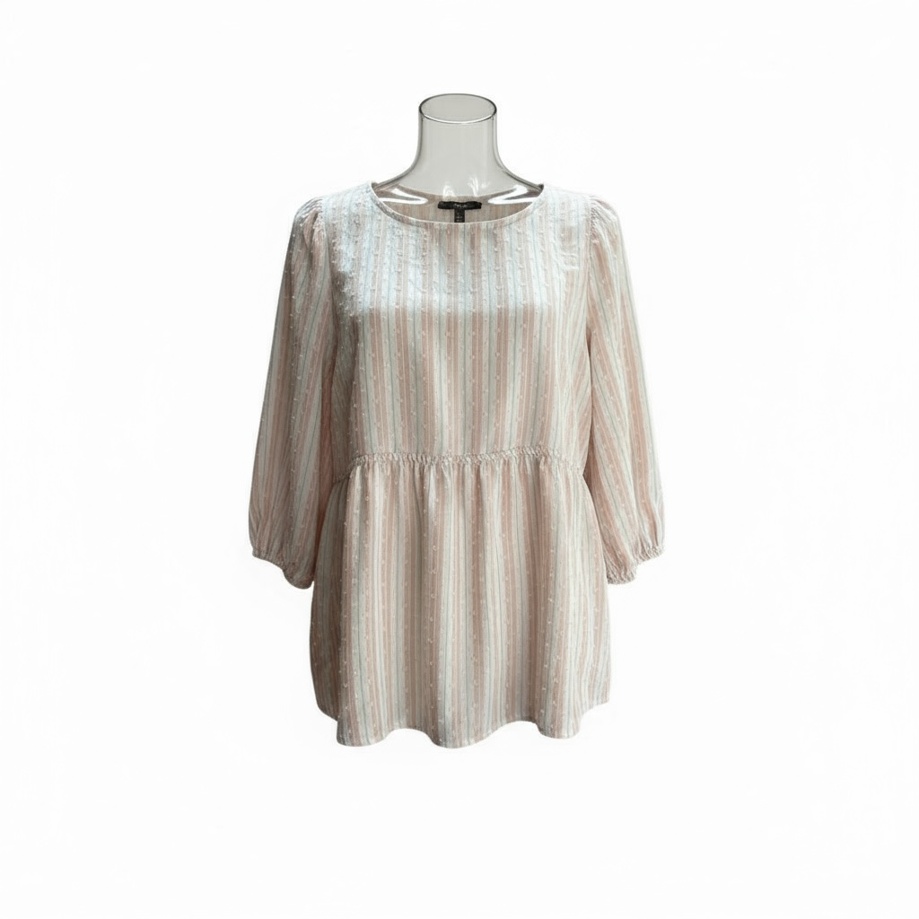 Blusa Casual Rosa con Cintura Ajustada TIME AND TRU– Talla M