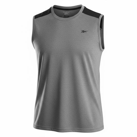 Camisa deportiva para hombre sin mangas Reebok color gris talla M