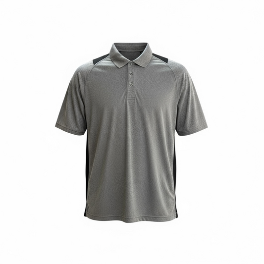 Camisa deportiva para hombre con cuello tipo polo color gris y negro talla L marca SPORT-TEK