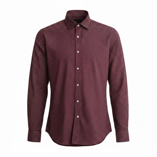 Camisa formal para hombre color burdeos talla L marca AWEARNESS