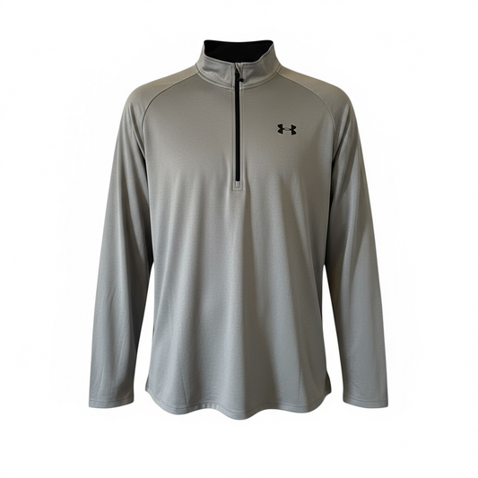 Camisa para hombre Under Armour con manga larga y cierre al cuello – Talla XXL color gris