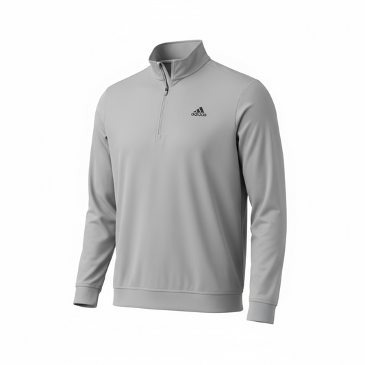Camisa de golf Adidas para hombre talla XL color gris – Manga larga con cierre al cuello