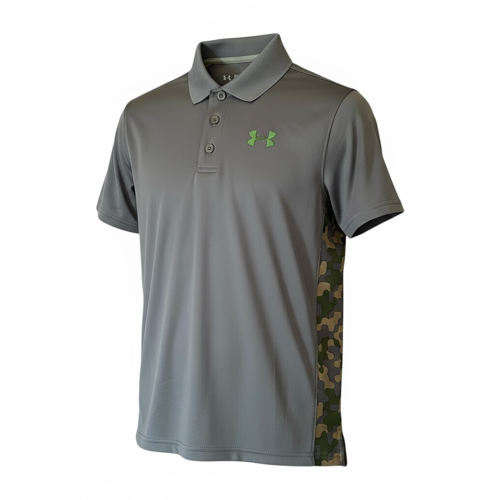 Camisa de Golf para Niño UNDER ARMOUR Talla M – Color Gris (Única Pieza)