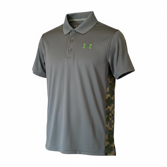 Camisa de Golf para Niño UNDER ARMOUR Talla M – Color Gris (Única Pieza)