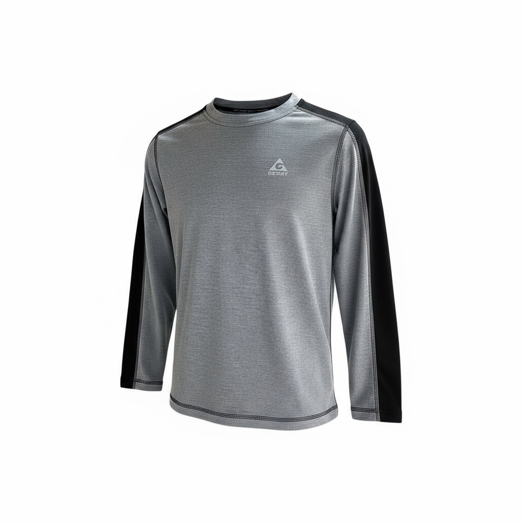 Camisa manga larga para niño adolescente talla M gris con negro marca GERRY