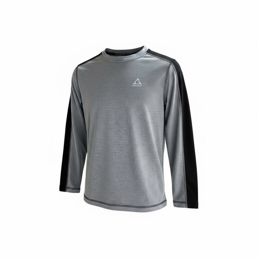 Camisa manga larga para niño adolescente talla M gris con negro marca GERRY