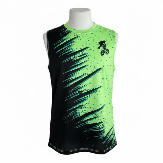 Camisa sin mangas para niño adolescente talla L color negro y verde marca ATHLETIC