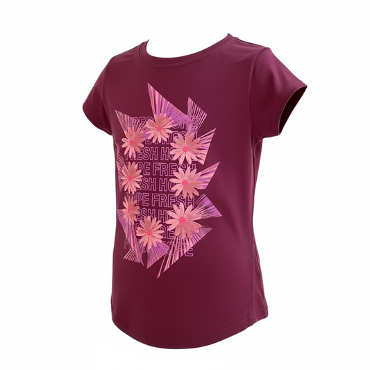 Blusa para niña color púrpura con estampado floral – Talla 4 a 5 años MACY’S