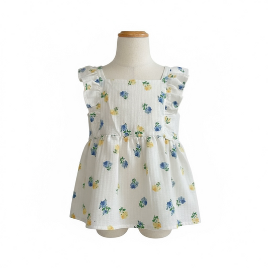 Blusa kids Niña marca BTween Talla 5 Años – Blanca Floral (Pieza Única)