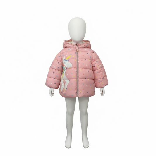 Chamarra kids Niña marca Wippette Kids Talla 12 Meses – Rosa con Unicornio (Pieza Única)