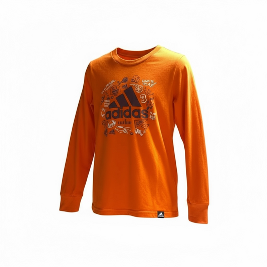 Camisa kids Niño marca Adidas Manga Larga Naranja Talla 6