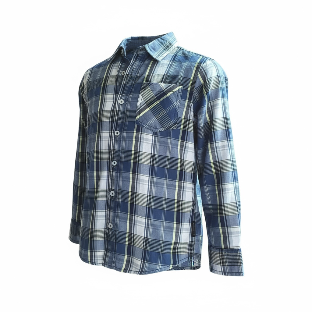 Camisa kids Niño marca Ben Sherman Cuadros Azul Talla 6 años