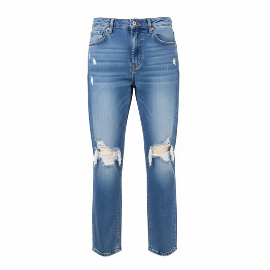 Skinny Jeans Rasgados para Dama Mezclilla Deslavado Talla XS marca PAPAYA