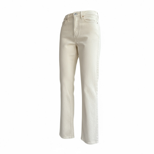 Pantalón de Mezclilla Beige para Dama marca ZARA Corte Recto – Talla 22 (M)