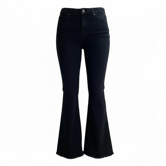 Pantalón de mezclilla para dama con campana color negro talla L 13/31 marca RED BOTTOMS– unica pieza