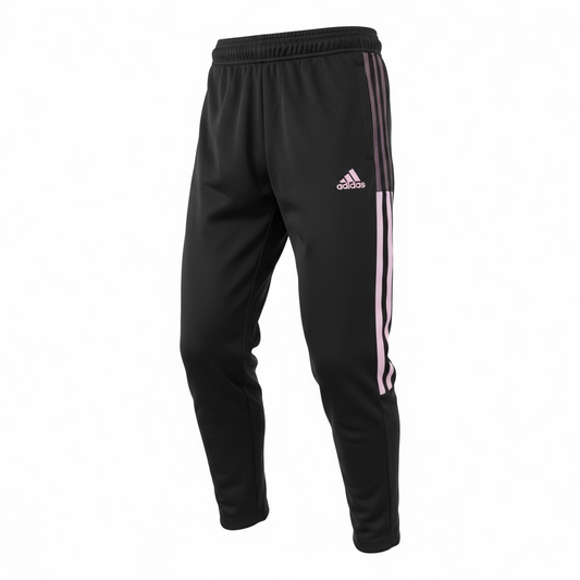 Pants Deportivo para Niña Adidas Negro con Rayas Rosas – Talla S/M (9-10)