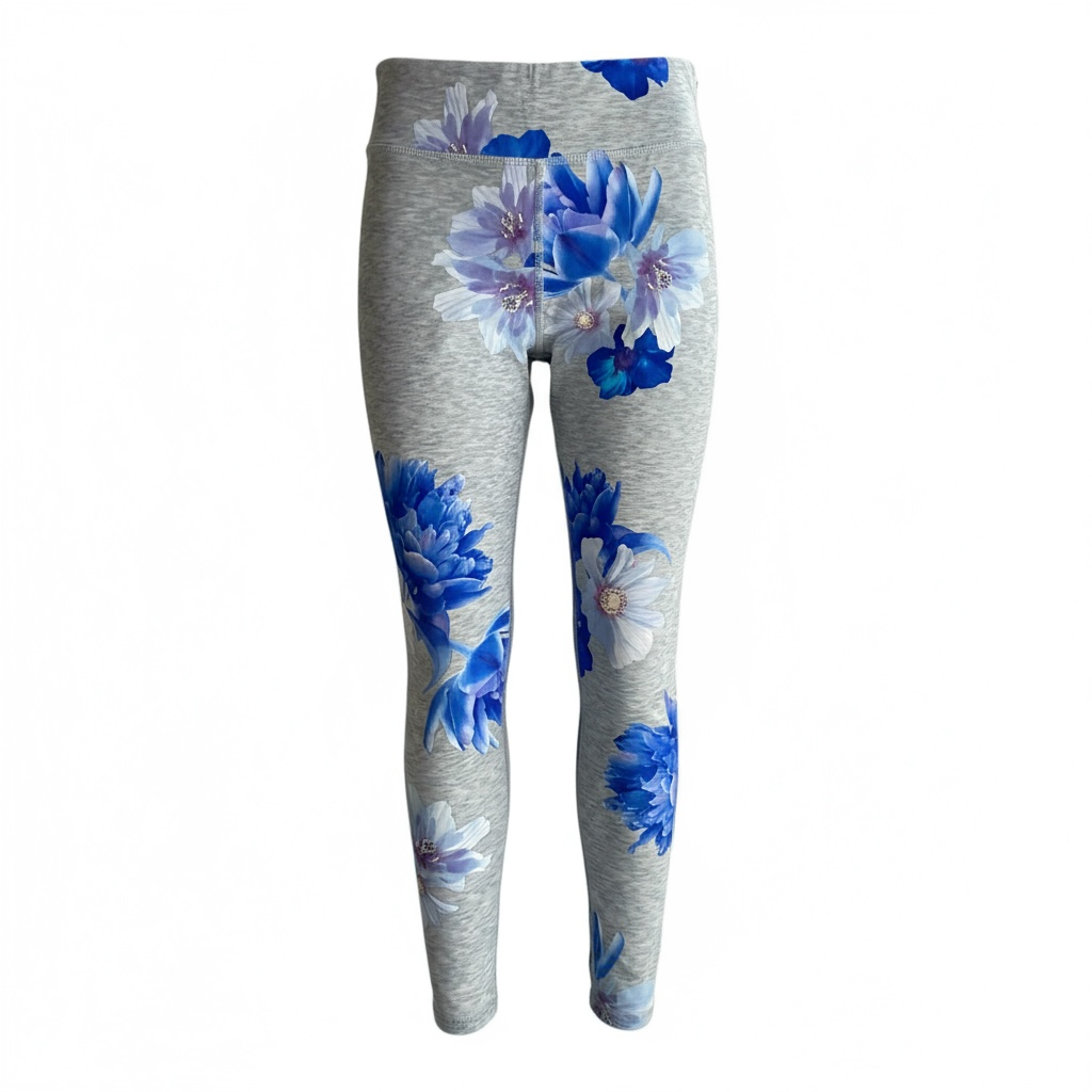 Mayón para niña talla L (10-12)  color gris con flores azules marca OLD NAVY ACTIVE– Única pieza