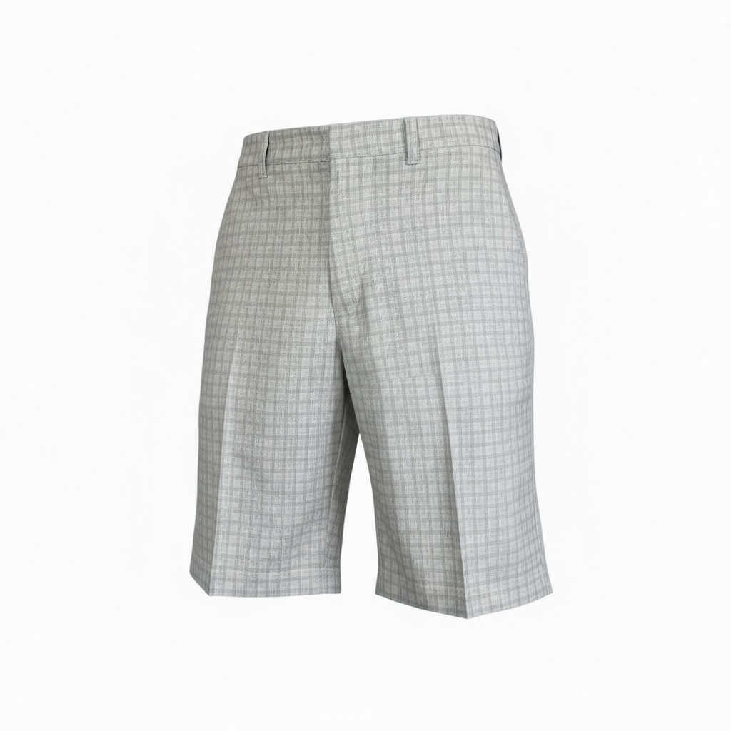 Bermudas para hombre de deporte golf talla 30 color blanco y gris a cuadros marca NICKLAUS