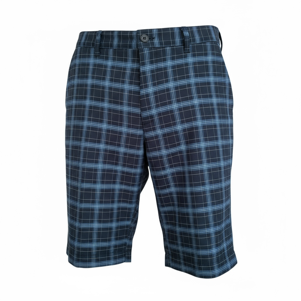 Bermudas para hombre de deporte golf talla 34 azul marino y azul a cuadros marca FJ MACYS