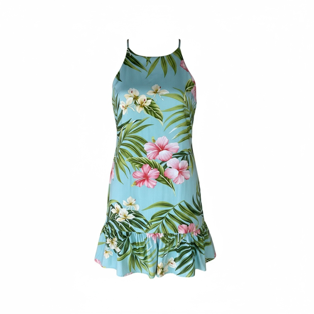 Vestido Verde Floral sin Mangas PUANANI- Talla S