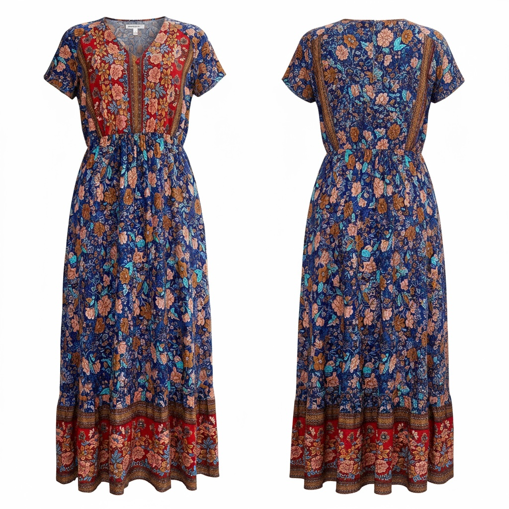 Vestido Largo Bohemio TEMOFON- Talla L