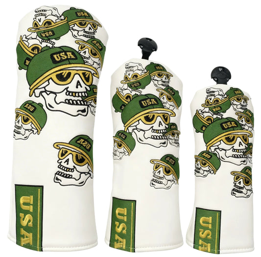 Set de Fundas para Bastones de Golf – Diseño Calavera USA