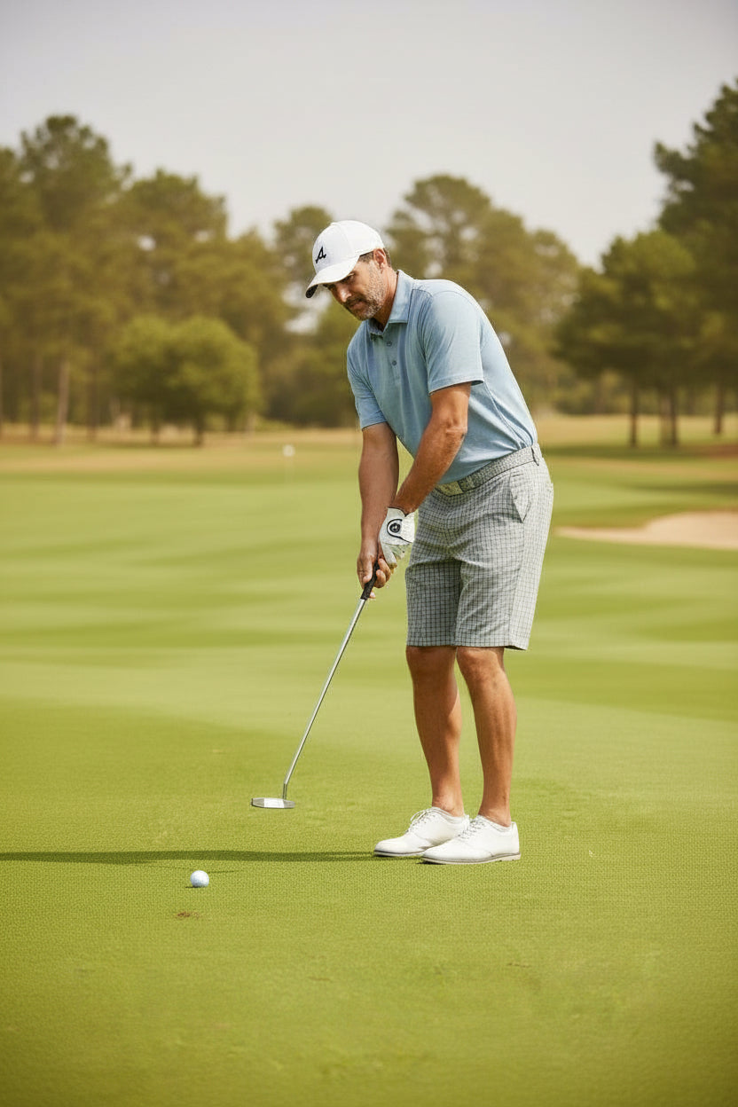 Bermudas para hombre de deporte golf talla 38 blanco y gris a cuadros marca CALLAWAY