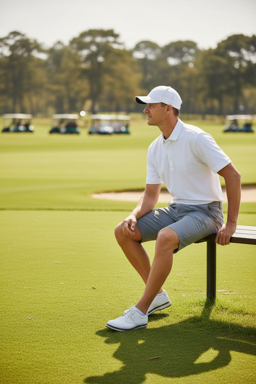 Bermudas para hombre de deporte golf talla 32 color gris marca PEBBLE BEACH – pieza única