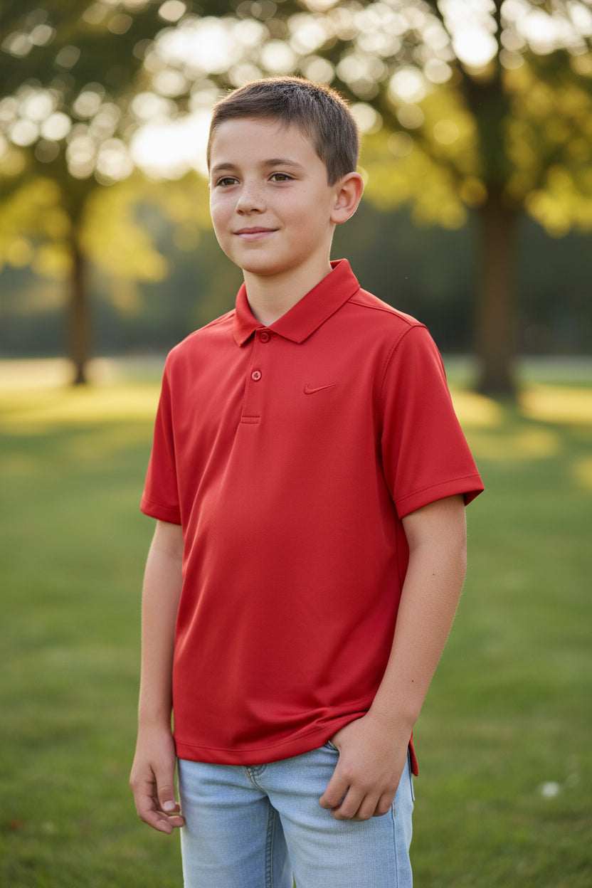 Camisa de Golf para Niño NIKE Talla L – Color Rojo (Única Pieza)