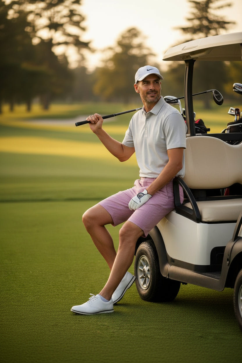 Bermudas para hombre de deporte golf talla 34 color rosa marca WALTER HAGEN– pieza única