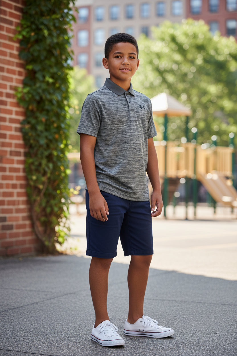 Camisa de Golf para Niño UNDER ARMOUR Talla M – Color Gris Jaspeado (Única Pieza)