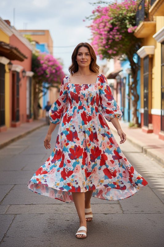 Vestido largo floral SHEIN- Talla L