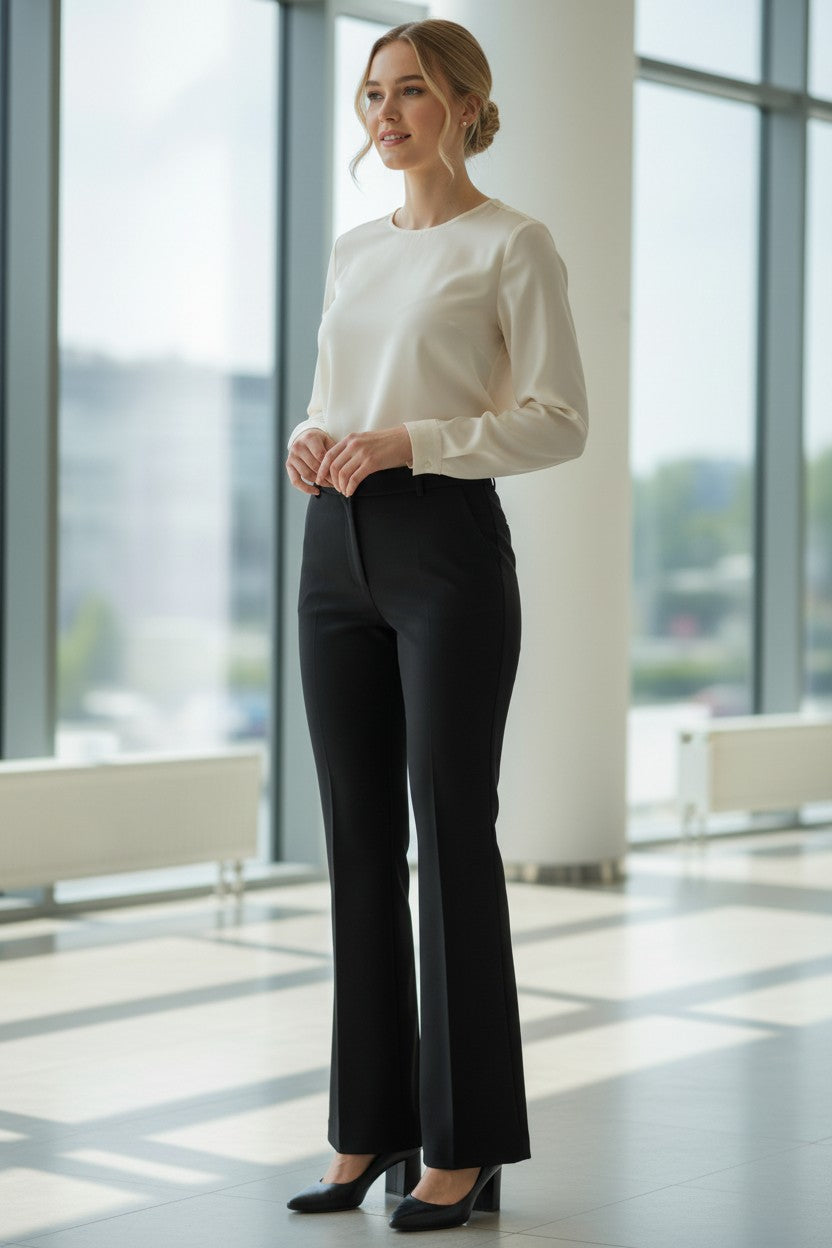 Pantalón de Vestir Acampanado Mujer CALVIN KLEIN – Talla XL