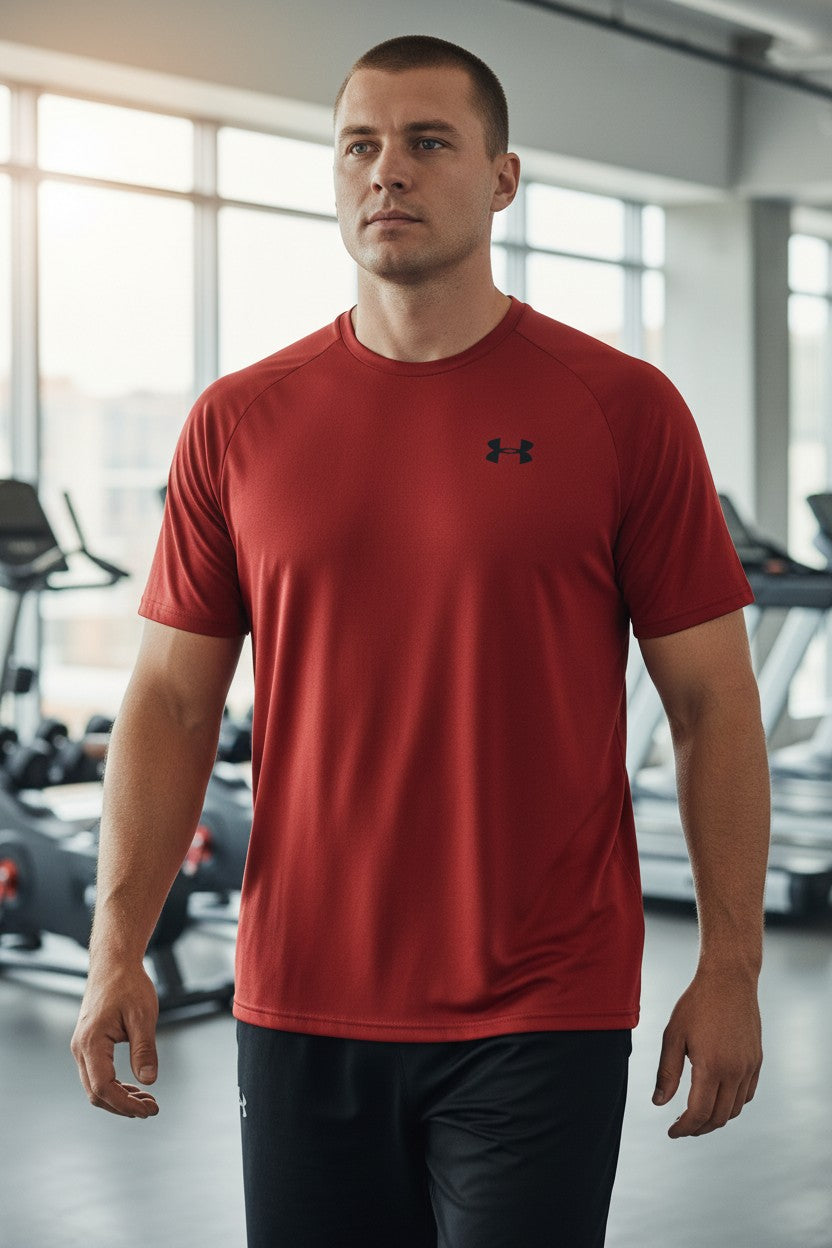 Camisa deportiva para hombre color rojo talla 2XL marca UNDER ARMOUR