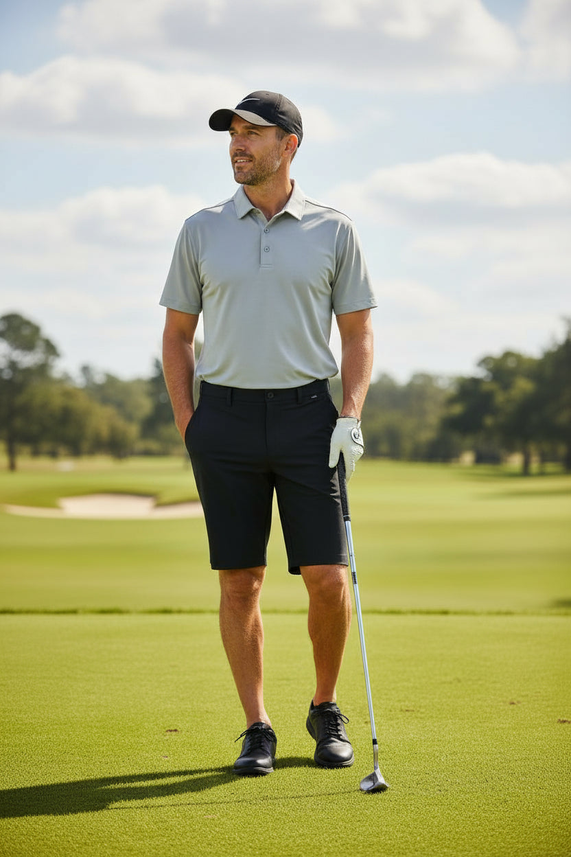 Bermudas para Hombre de Deporte Golf Talla 35 Color Negro marca TRAVIS MATLER – Única Pieza