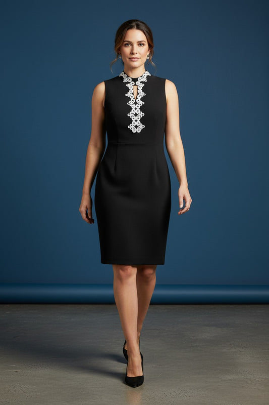 Vestido Negro sin Mangas JESSICA HOWARD- Talla 12