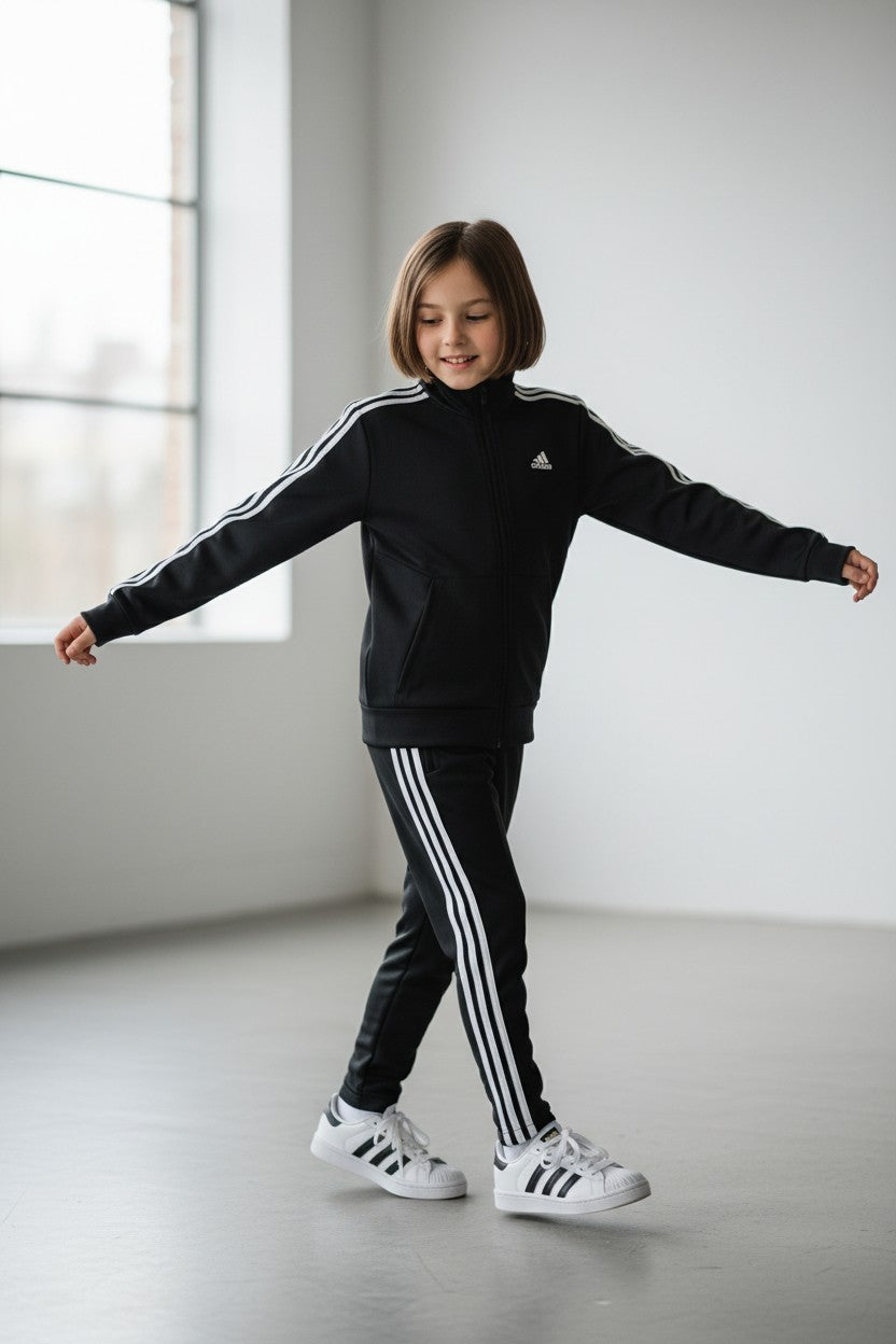 Sudadera Negra para Niña ADIDAS – Talla S (9-10 años)