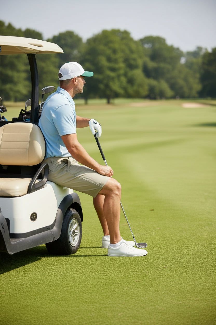 Bermudas para hombre de deporte golf talla 32 color beige marca WALTER HAGEN