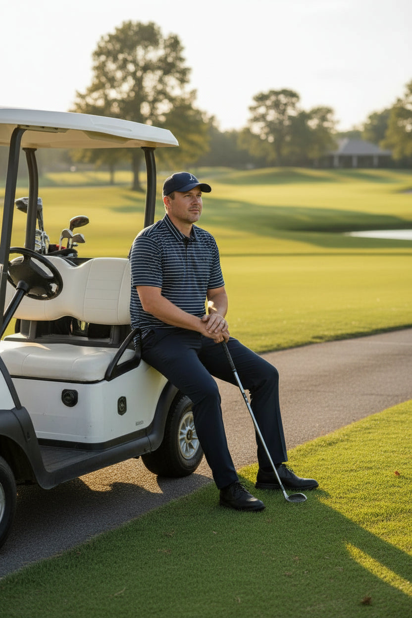 Camisa de golf para hombre XL azul marino a rayas marca UNDER ARMOUR