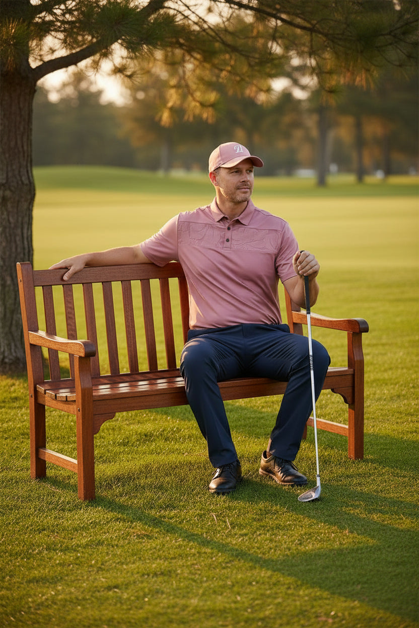 Camisa de golf para hombre talla L color rosa marca NICKLAUS– Única pieza