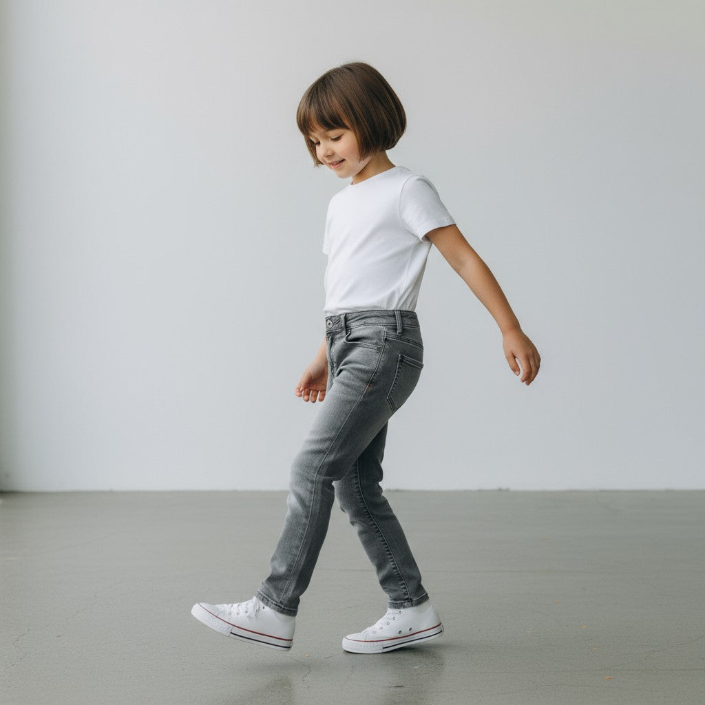 Pantalón Skinny de Mezclilla para Niña GAP Denim Talla XS – Color Gris