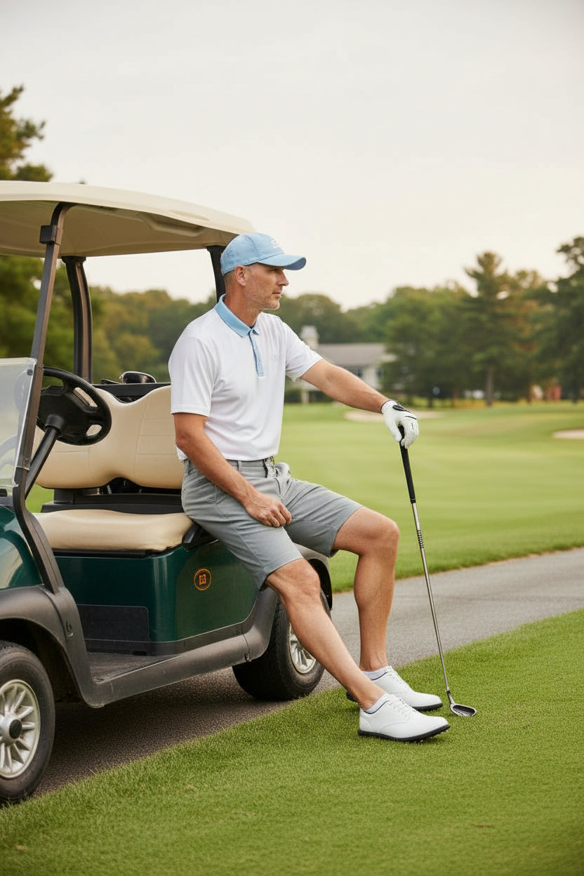 Bermudas para hombre de deporte golf talla 34 color gris marca CALLAWAY– pieza única