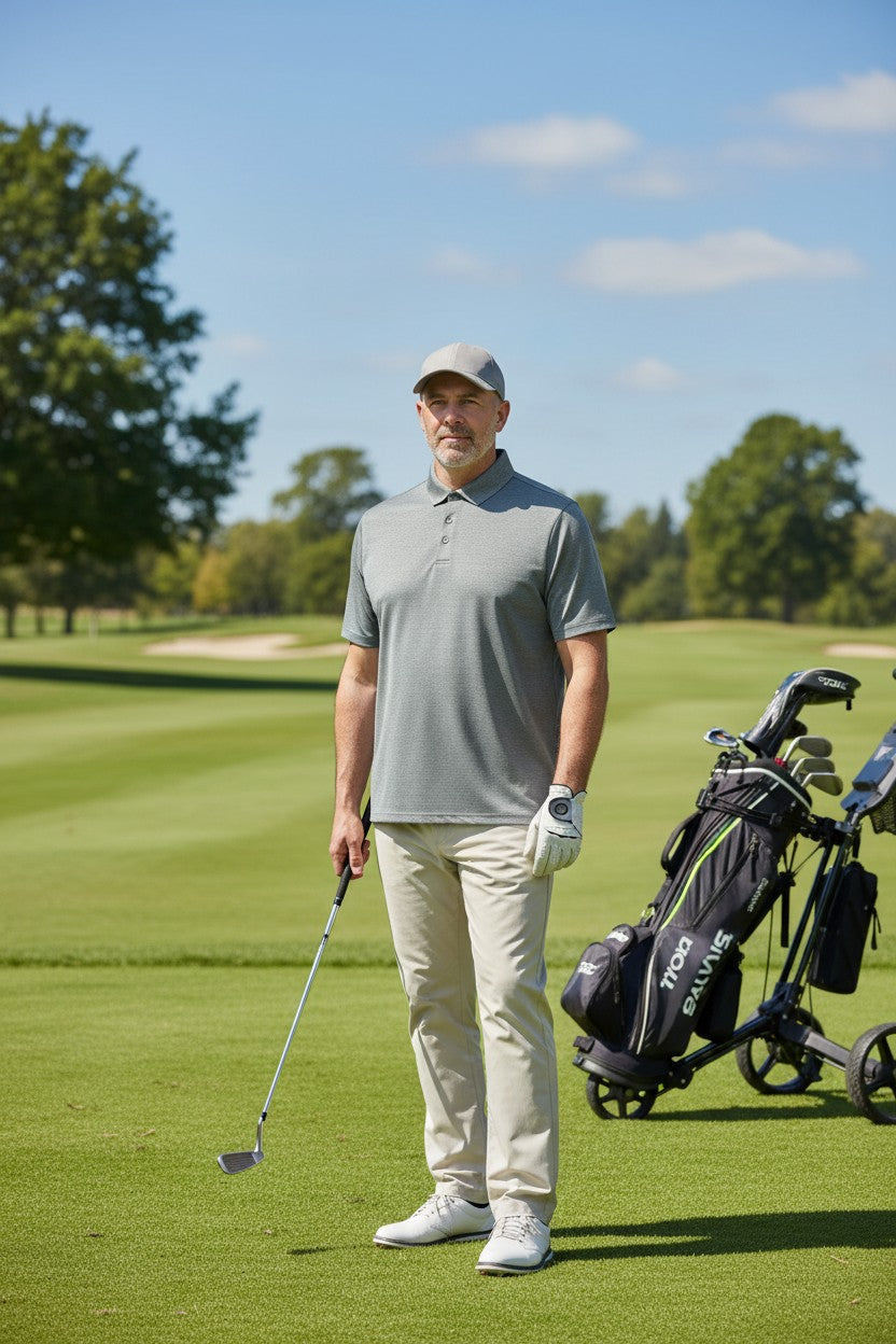 Camisa de Golf para Hombre Talla L Color Gris marca MEMBER´S MARK– Unica Disponible